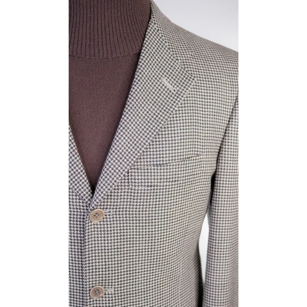 Daniel Cremieux Blazer Sport Coat Houndstooth Sz 39S Three Button Wool Jacket